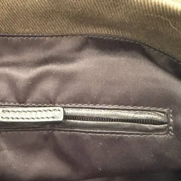 $1295 Authentic YSL Yves Saint Laurent Kahala Made in ITALY Green Canvas Totes - Picture 13 of 13